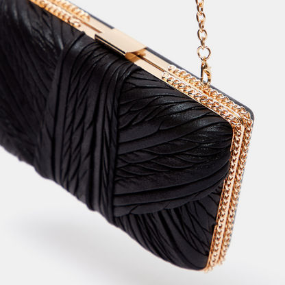 Celeste Textured Clutch with Chain Link Strap