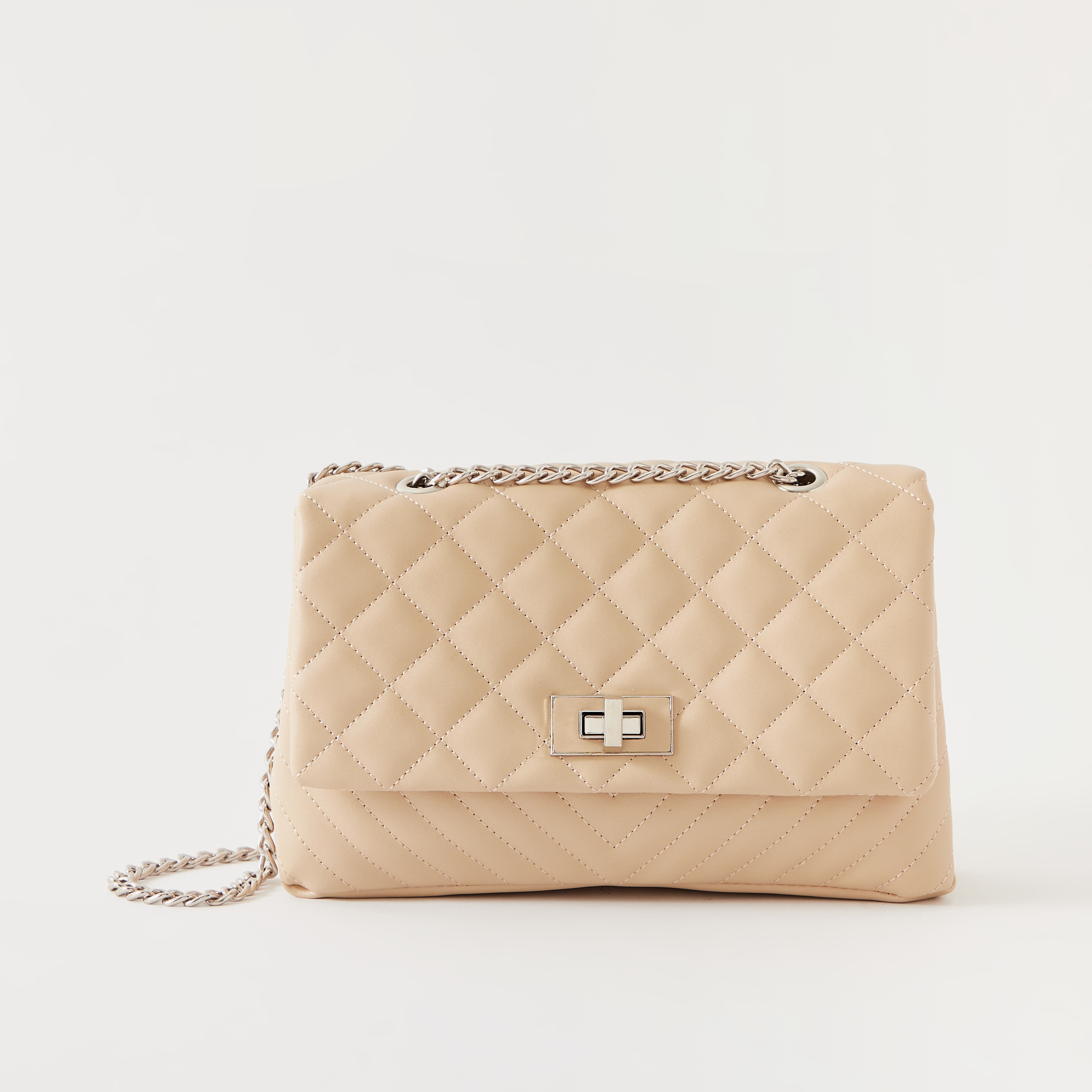 Quilted handbag cheap with chain strap