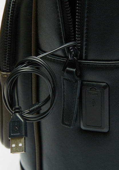 Duchini Solid Backpack with Zip Closure-Men%27s Backpacks-image-3