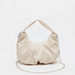 Haadana Ruched Shoulder Bag with Chain Strap and Zip Closure-Women%27s Handbags-thumbnailMobile-0