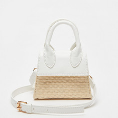 Haadana Weave Textured Mini Crossbody Bag with Detachable Strap