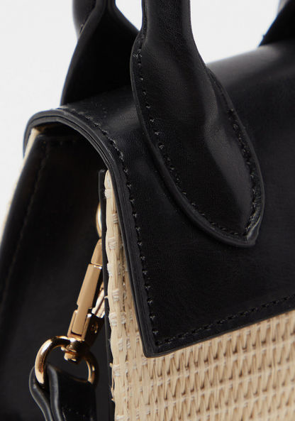 Haadana Weave Textured Mini Crossbody Bag with Detachable Strap-Women%27s Handbags-image-3