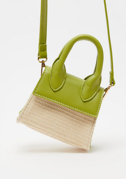 Haadana Weave Textured Mini Crossbody Bag with Detachable Strap-Women%27s Handbags-image-1