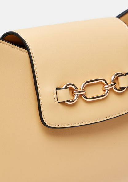 Celeste Solid Shoulder Bag with Chain Strap and Magnetic Closure