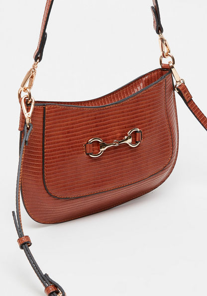 Celeste Textured Crossbody Bag with Detachable Strap and Metal Accent-Women%27s Handbags-image-1