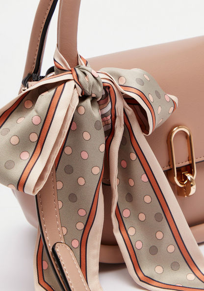 Celeste Scarf Detail Crossbody Bag with Flap Closure