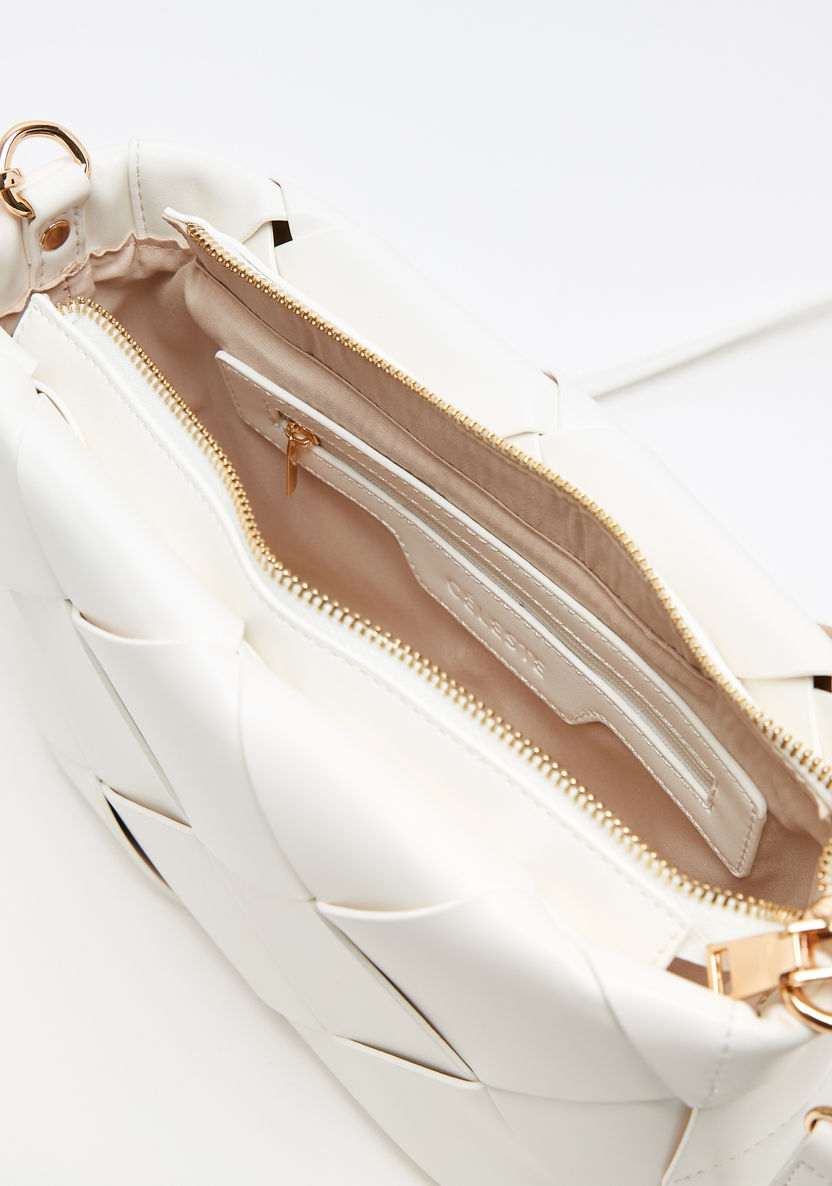 Celeste Weave Crossbody Bag with Detachable Strap and Zip Closure-Women%27s Handbags-image-4