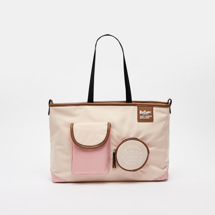 Lee Cooper Colourblock Shopper Bag with Double Handle