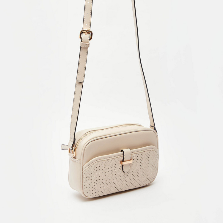 Jane Shilton Perforated Crossbody Bag with Adjustable Strap