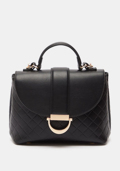 Jane Shilton Quilted Satchel Bag with Detachable Strap and Flap Closure