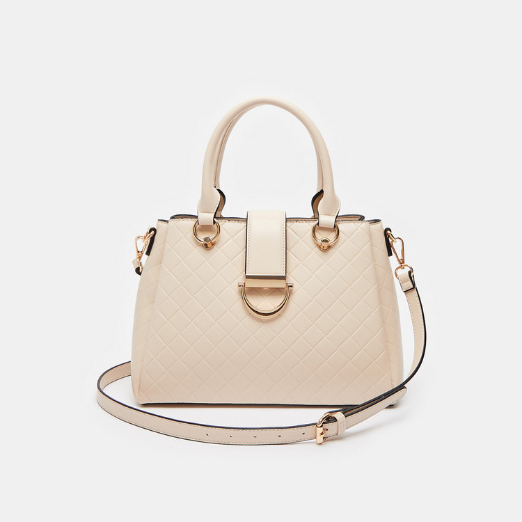Jane Shilton Quilted Tote Bag with Detachable Strap and Zip Closure