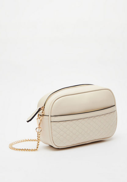 Celeste Quilted Crossbody Bag with Chain Strap and Zip Closure-Women%27s Handbags-image-2