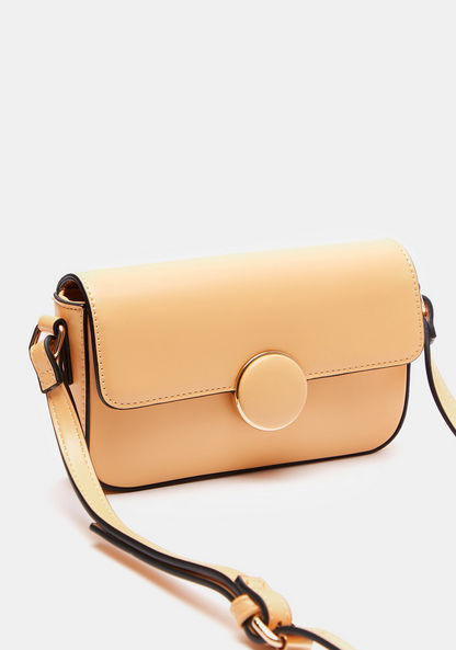 Celeste Solid Crossbody Bag with Adjustable Strap and Button Closure