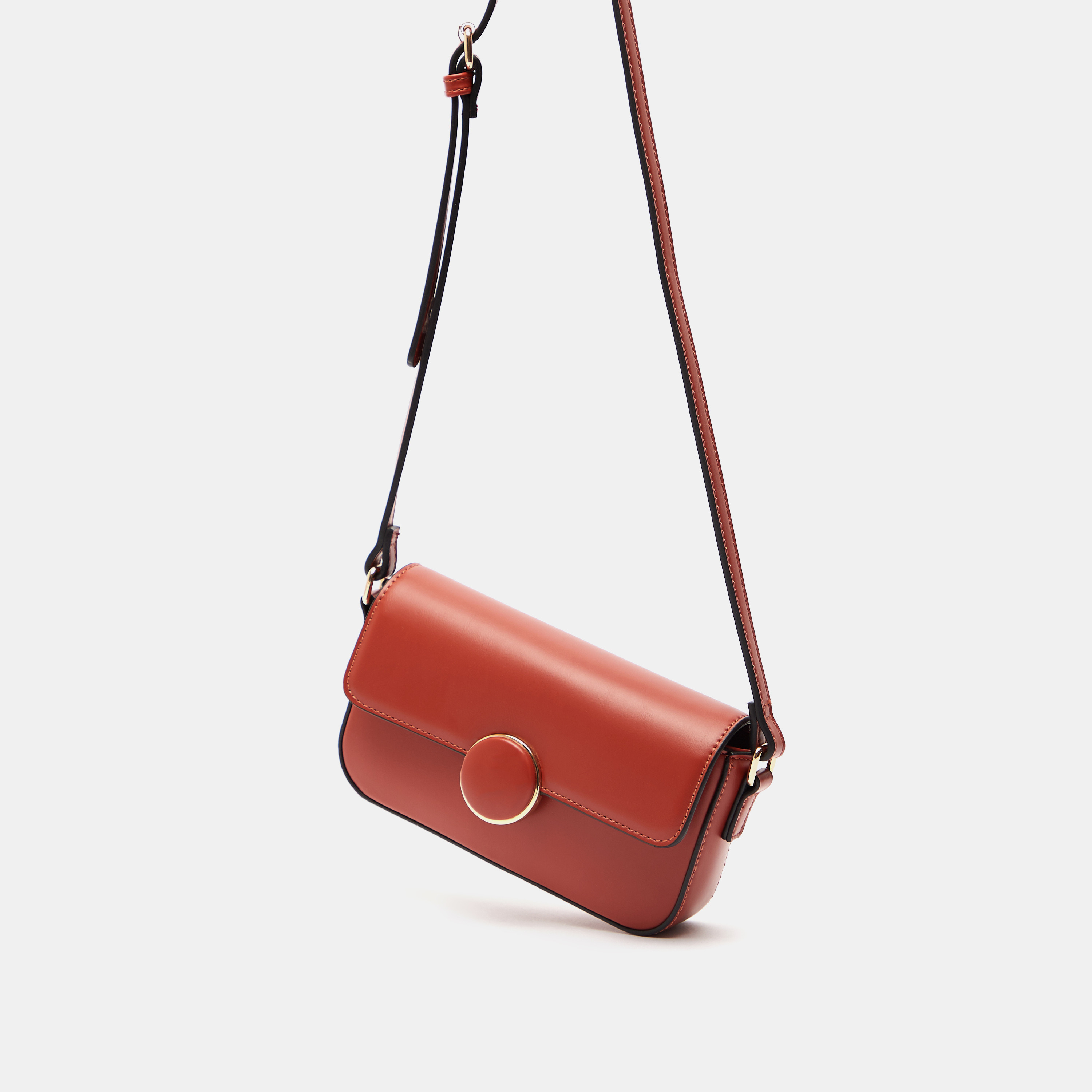 Celeste Solid Crossbody Bag with Adjustable Strap and Button Closure-women-bagsandwallets-handbags-image-2