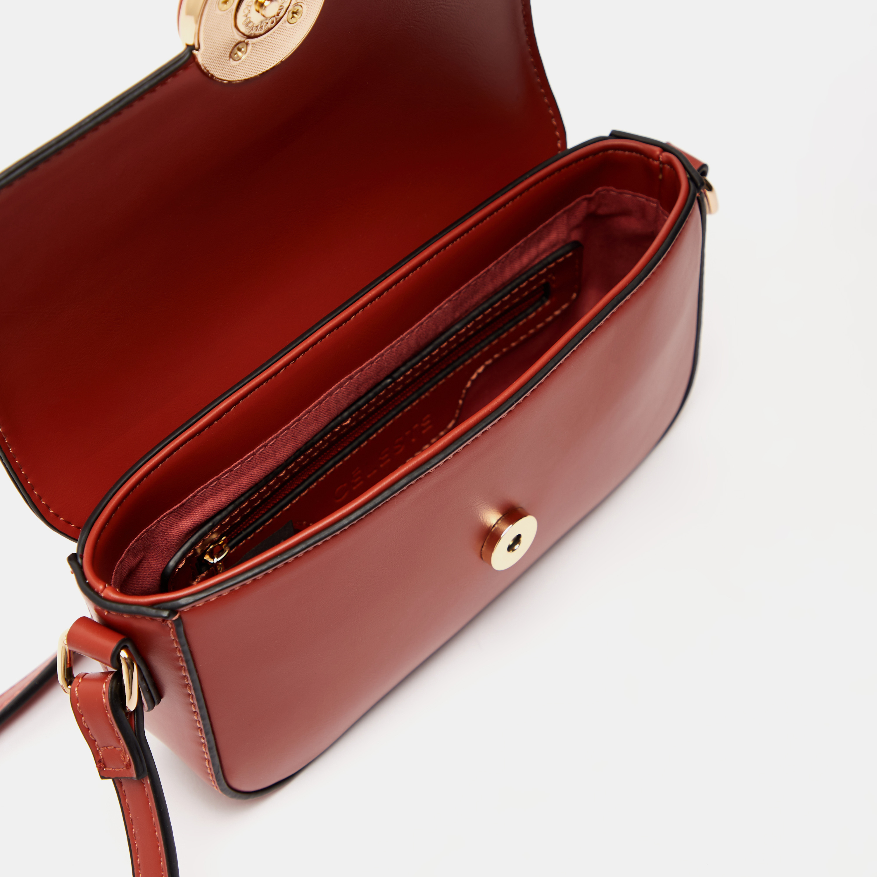 Celeste Solid Crossbody Bag with Adjustable Strap and Button Closure-women-bagsandwallets-handbags-image-5