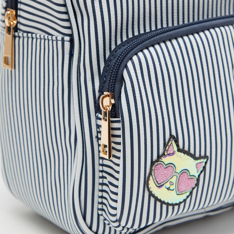 Missy Applique Detail Backpack with Adjustable Straps and Zip Closure