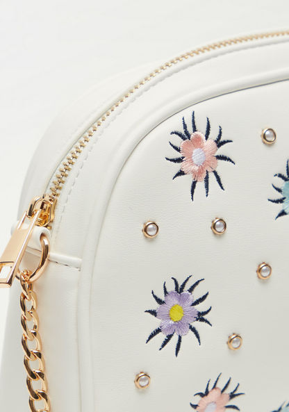 Missy Denim Embroidered Crossbody Bag with Zip Closure and Strap-Women%27s Handbags-image-3