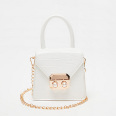 Missy Textured Tote Bag with Pearl Accents