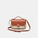 ELLE Monogram Satchel Bag with Adjustable Strap and Magnetic Closure-Women%27s Handbags-thumbnail-0