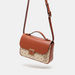 ELLE Monogram Satchel Bag with Adjustable Strap and Magnetic Closure-Women%27s Handbags-thumbnailMobile-1
