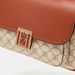 ELLE Monogram Satchel Bag with Adjustable Strap and Magnetic Closure-Women%27s Handbags-thumbnailMobile-3