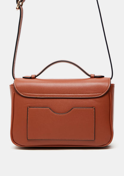 ELLE Monogram Satchel Bag with Adjustable Strap and Magnetic Closure