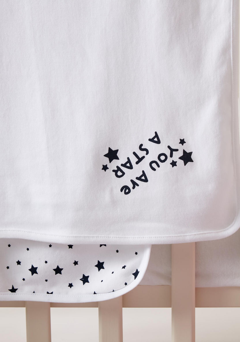 Juniors 2-Piece Stars Printed Receiving Blanket Set - 70x70 cms-Blankets and Throws-image-1