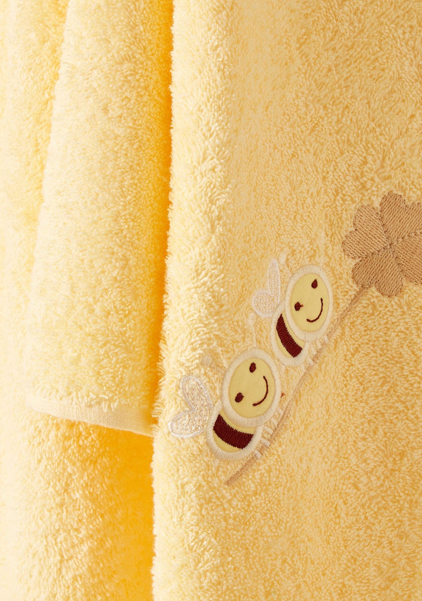 Juniors Bee Embroidered Bath Towel - 120x60 cms-Towels and Flannels-image-1