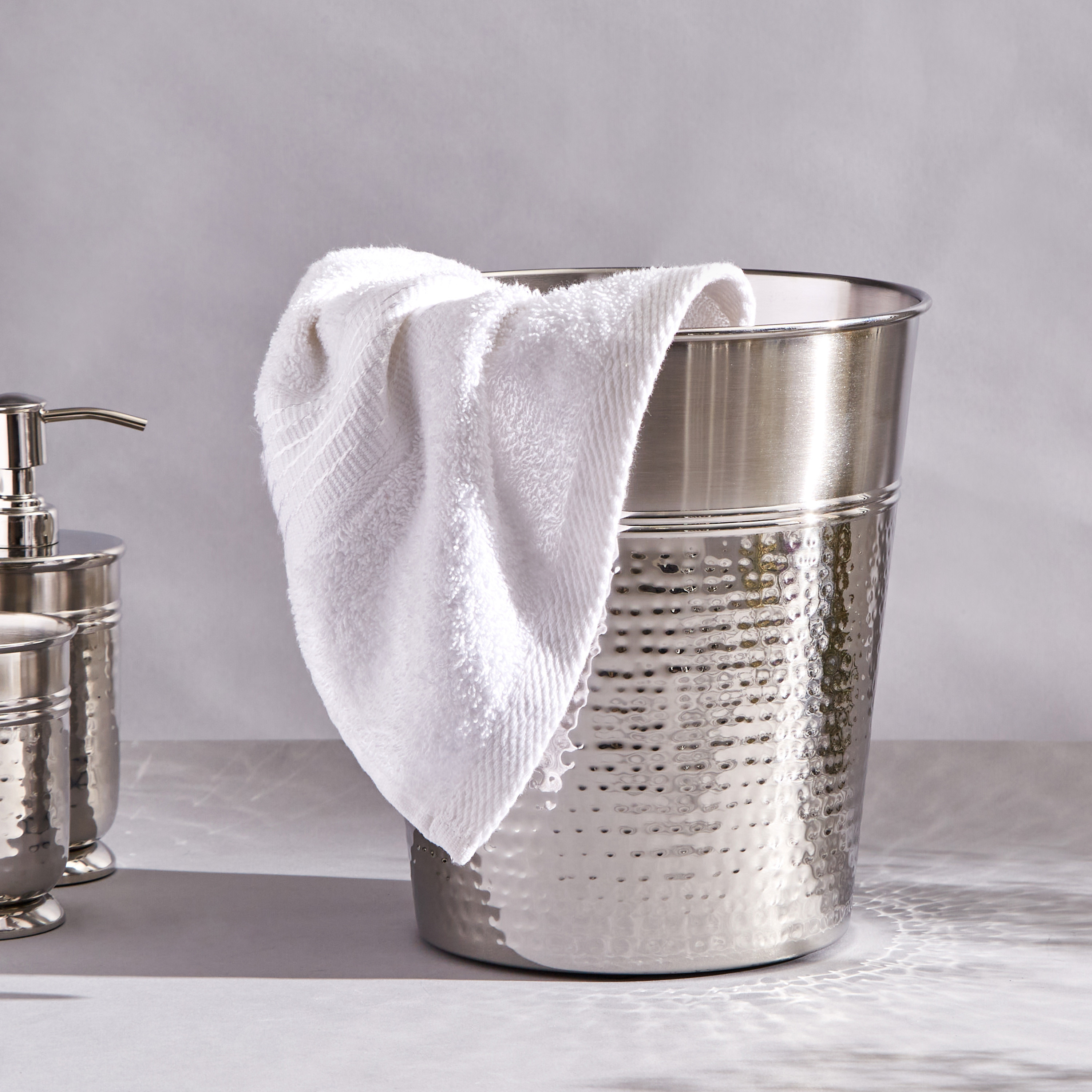 Hammered Waste Bin - 20x15x23 cms-household-bathandlaundry-wastebinsandaccessories-image-1