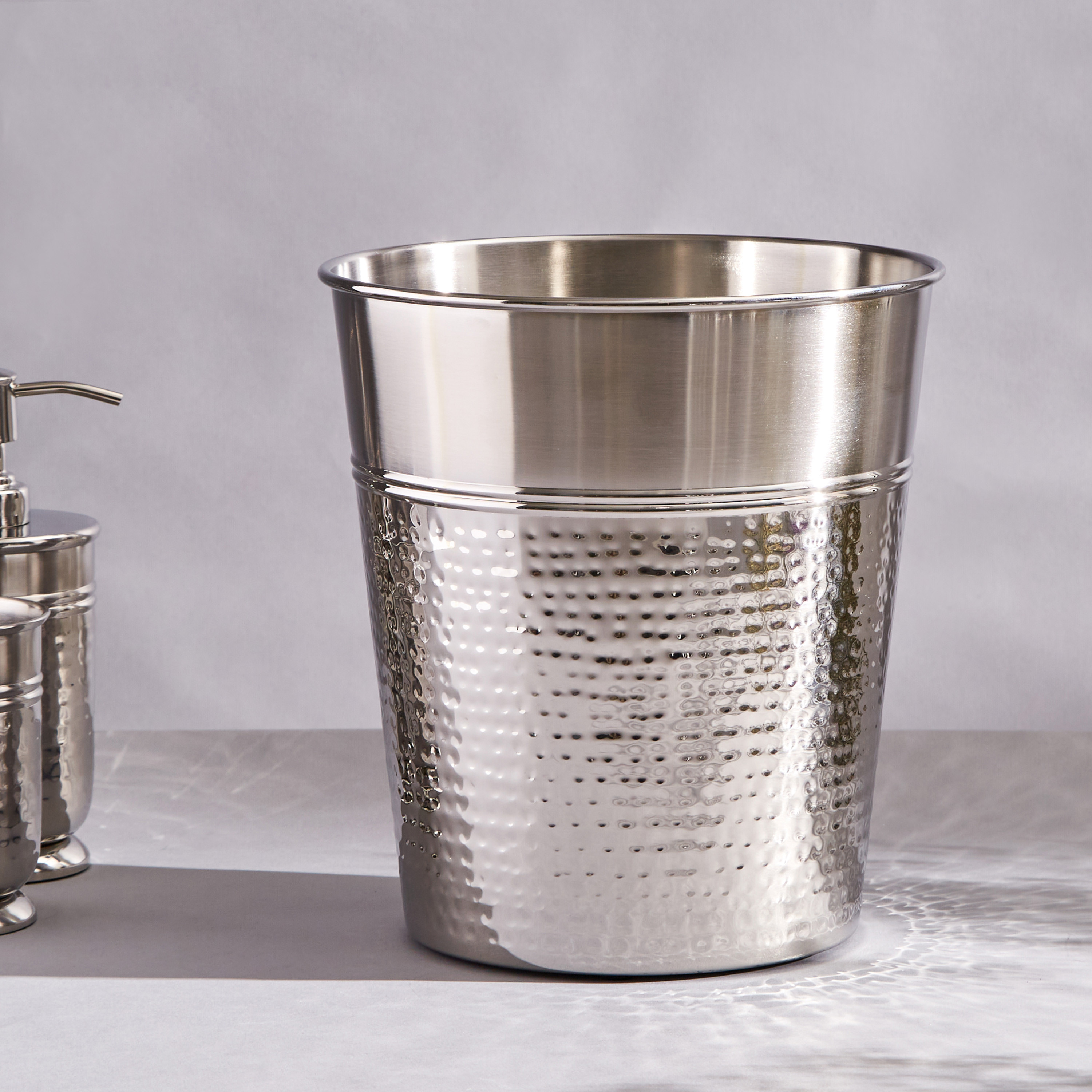 Hammered Waste Bin - 20x15x23 cms-household-bathandlaundry-wastebinsandaccessories-image-2