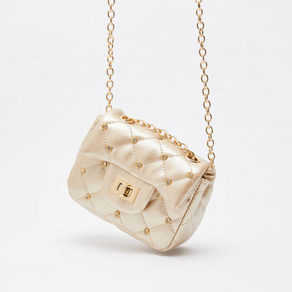 Little Missy Embellished Crossbody Bag with Chain Strap-Girl%27s Bags-image-1