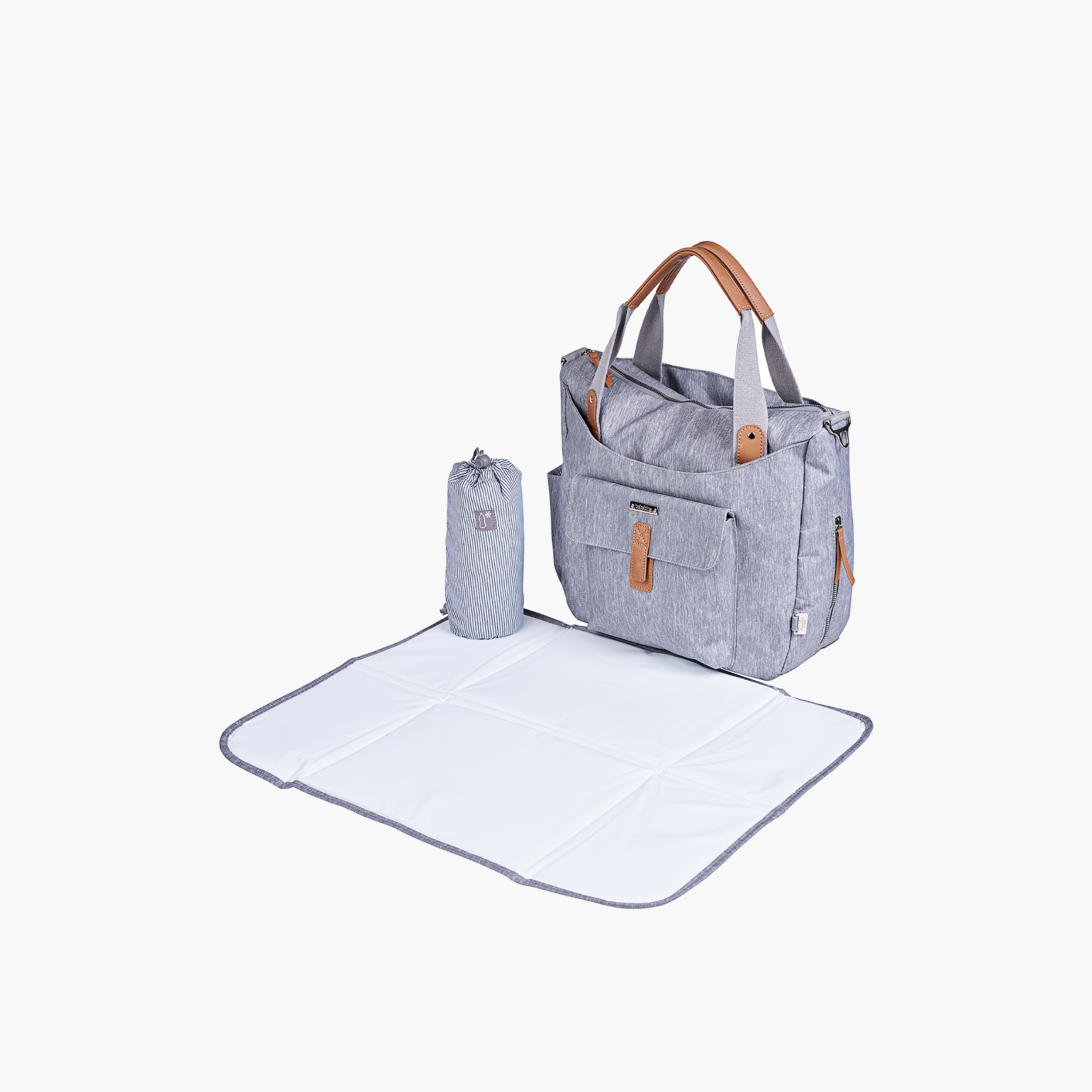 BabaBing! Roma 2 Changing Bag - Grey Marl-baby-diapering-diaperbags-image-4