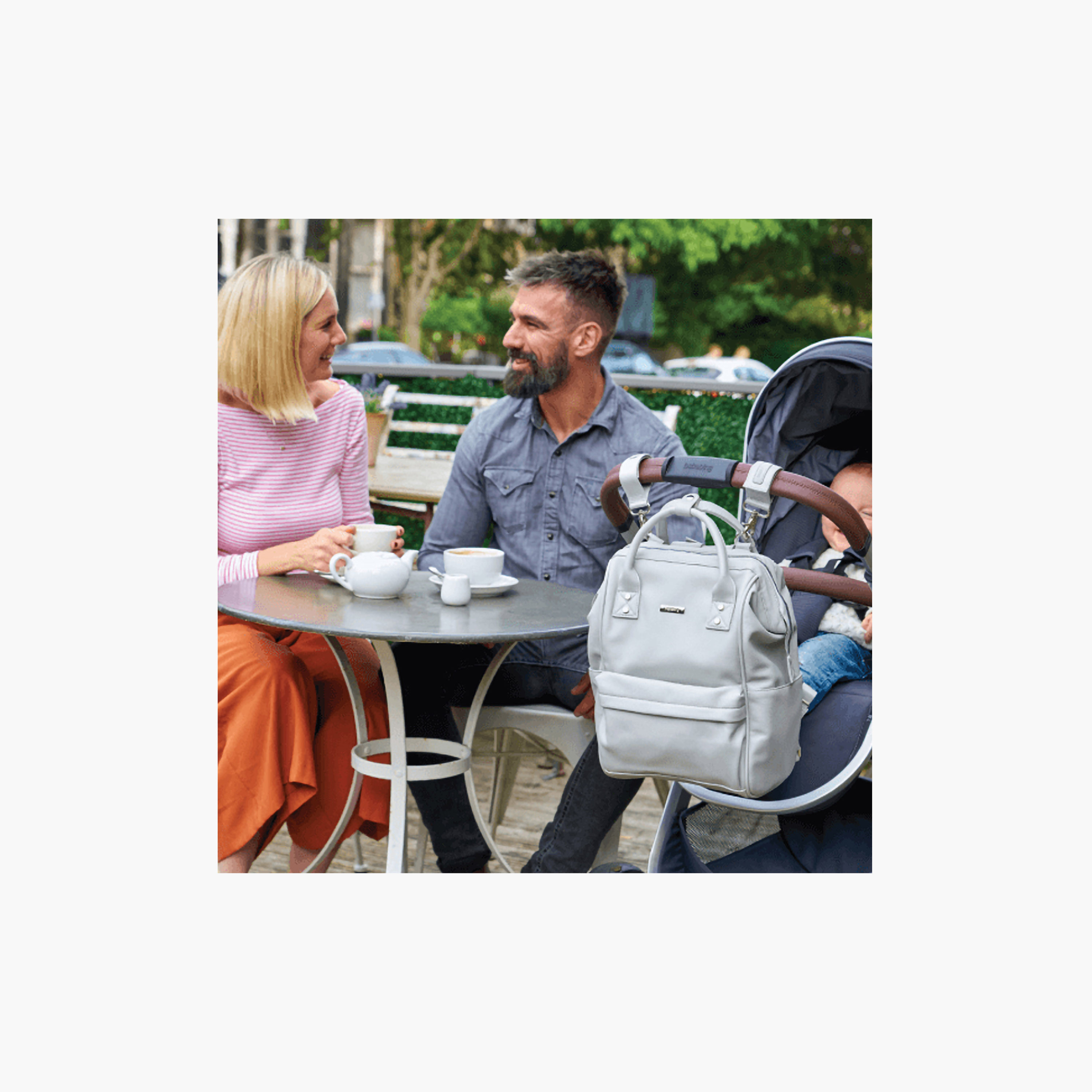 BabaBing! Mani Vegan Leather Backpack Changing Bag - Dove Grey-baby-diapering-diaperbags-image-1