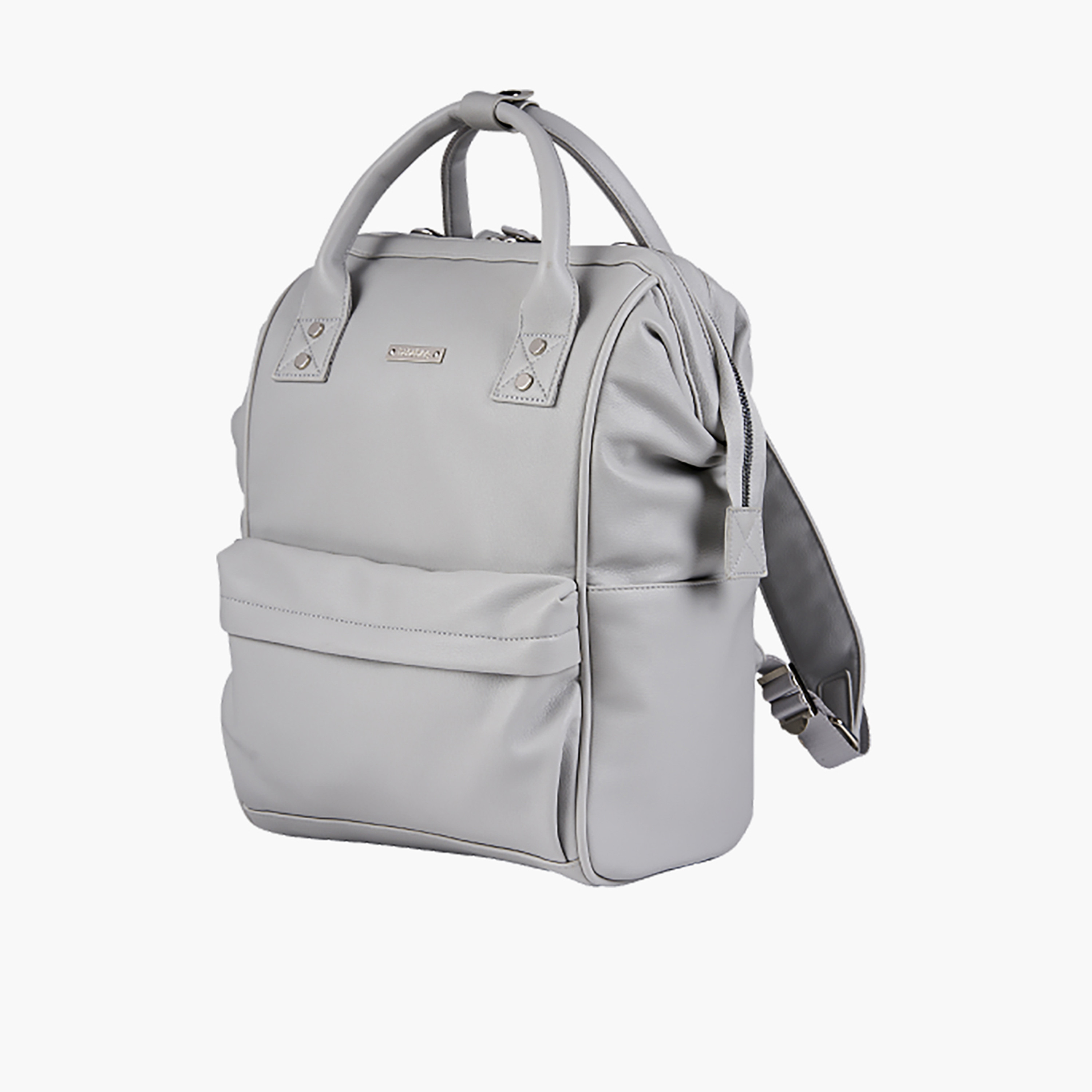 BabaBing! Mani Vegan Leather Backpack Changing Bag - Dove Grey-baby-diapering-diaperbags-image-3