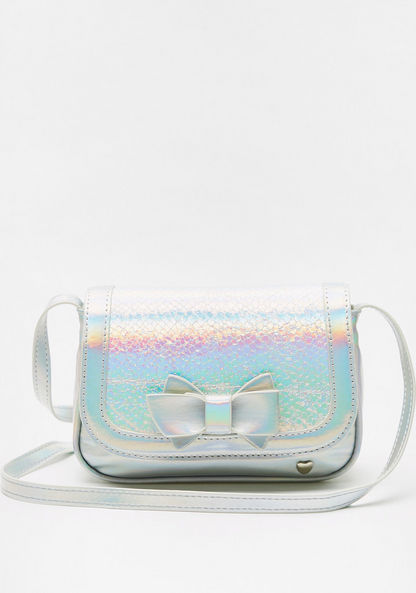 Little Missy Textured Crossbody Bag with Adjustable Strap and Flap Closure