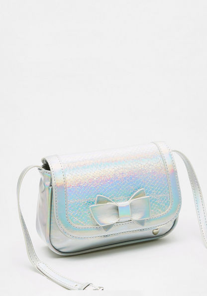 Little Missy Textured Crossbody Bag with Adjustable Strap and Flap Closure