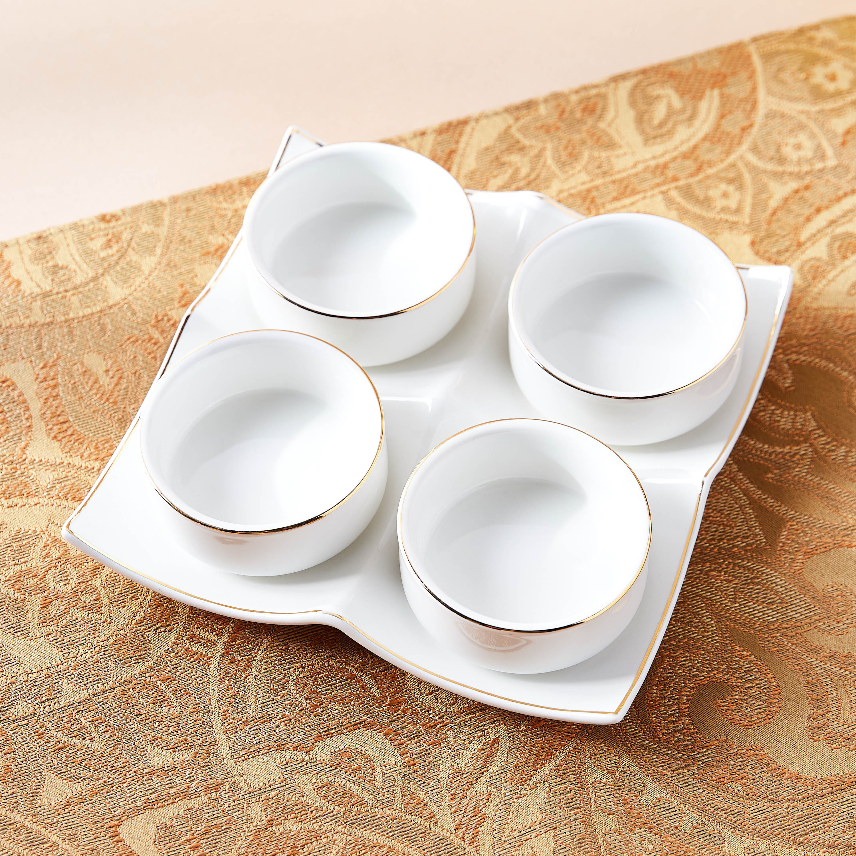 طقم أوعية وصحن بورسلان - 4 قطع-household-dining-dinnerware-bowls-image-2