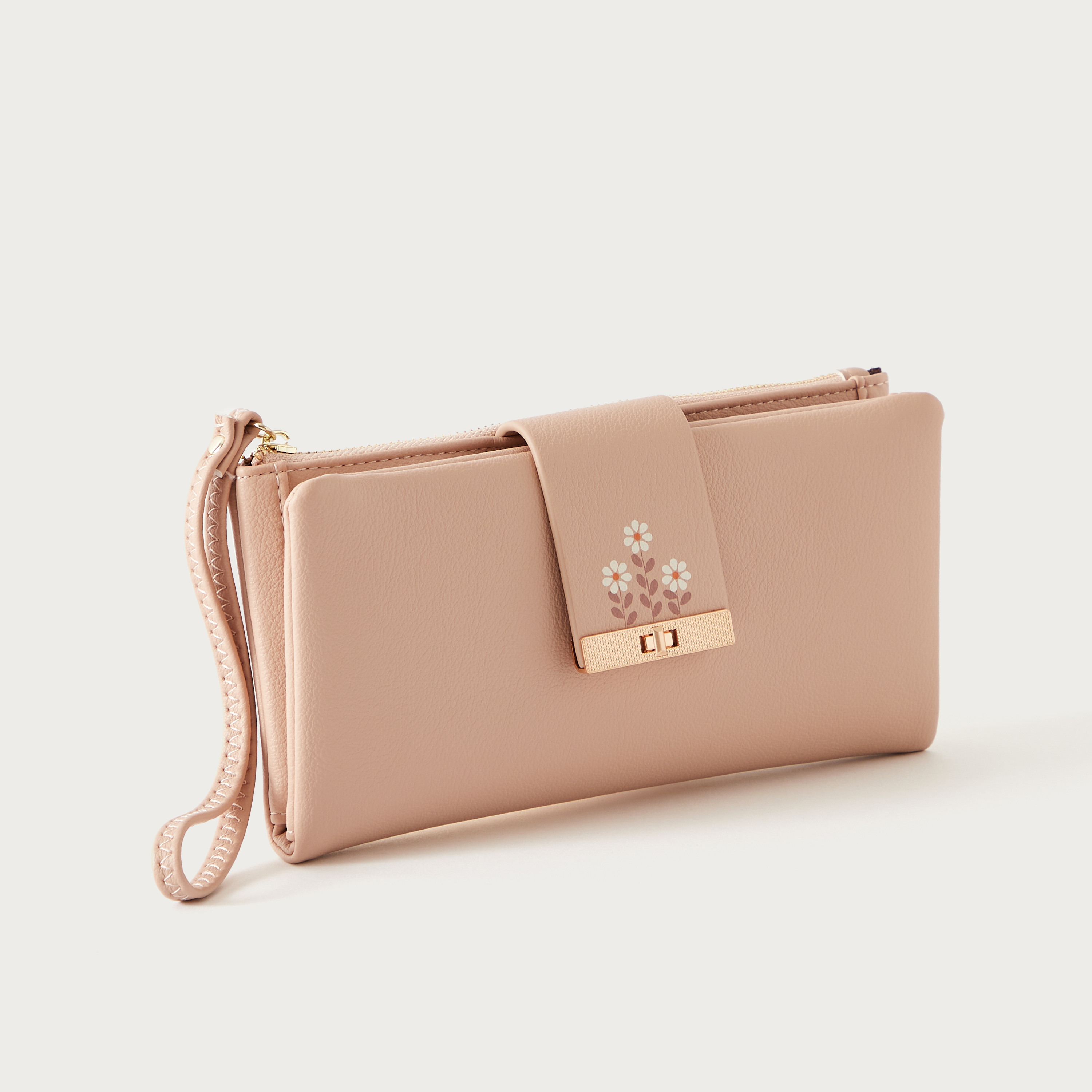 محفظة بطيّتين وطبعات أزهار وزر إغلاق من ساشا-women-bagsandwallets-wallets-image-2
