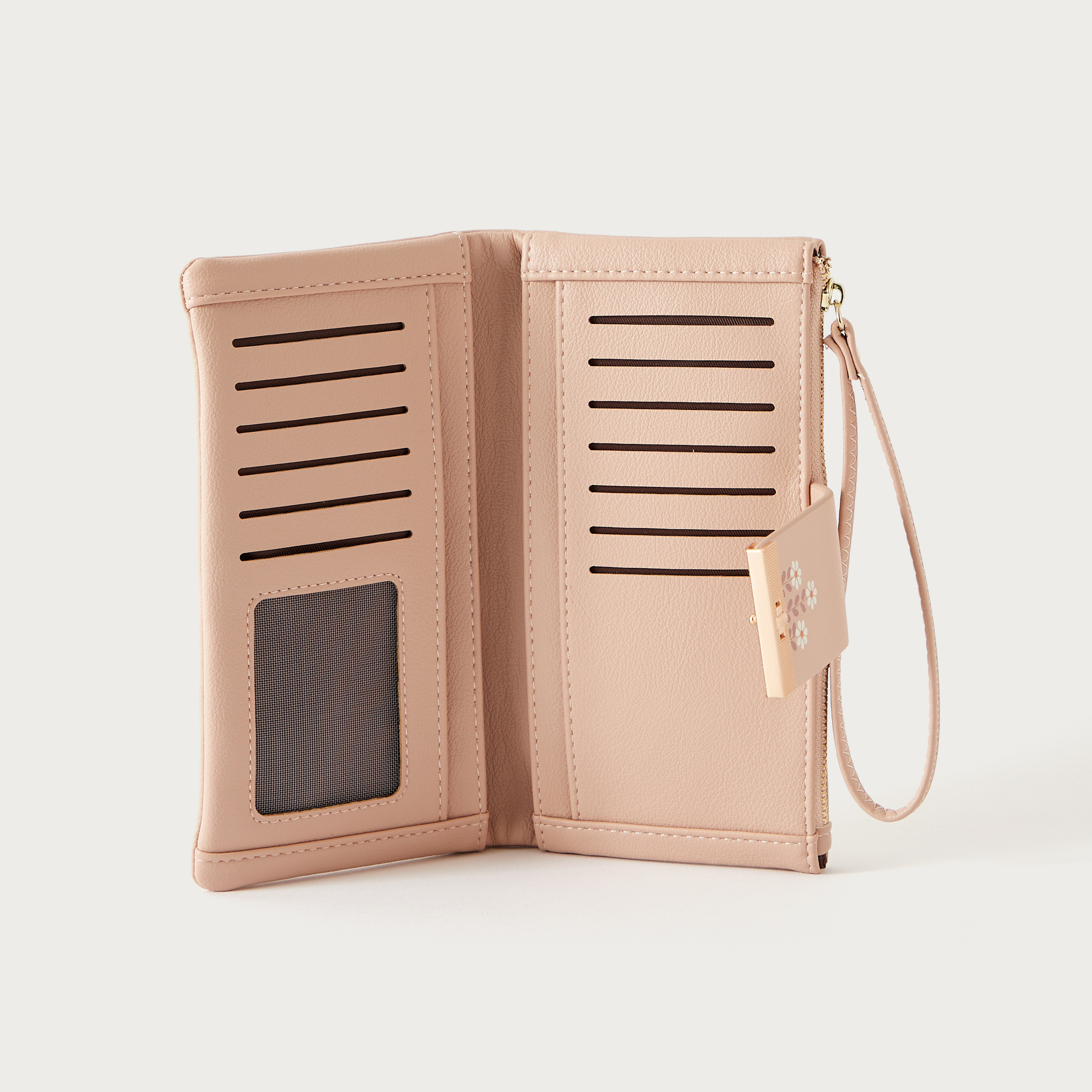 محفظة بطيّتين وطبعات أزهار وزر إغلاق من ساشا-women-bagsandwallets-wallets-image-4
