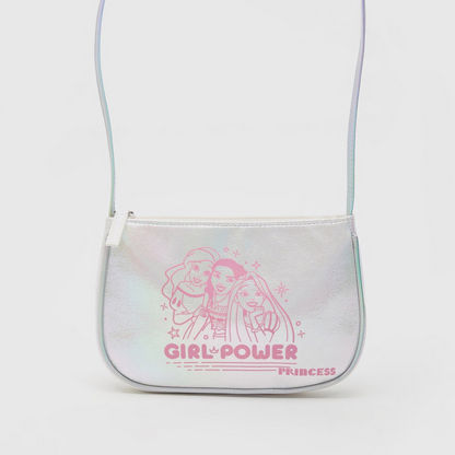 Disney Princess Print Handbag with Zip Closure-Girl%27s Bags-image-0