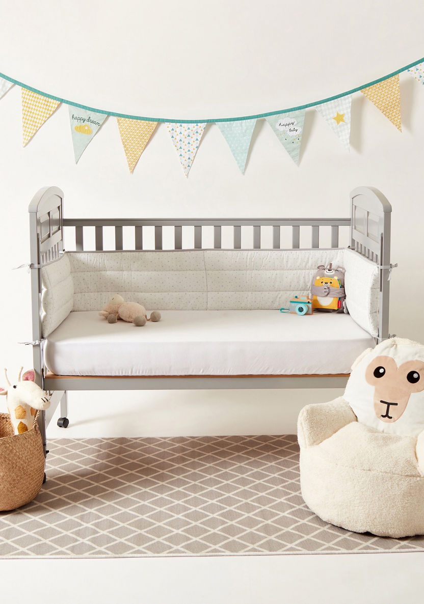 Juniors Star Print Cot Bumper Set - 390x30 cms-Baby Bedding-image-0
