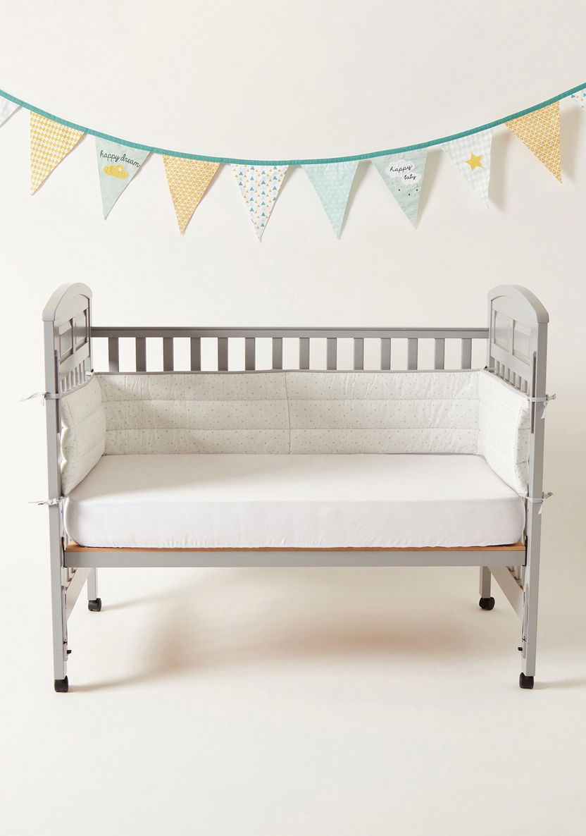 Juniors Star Print Cot Bumper Set - 390x30 cms-Baby Bedding-image-2