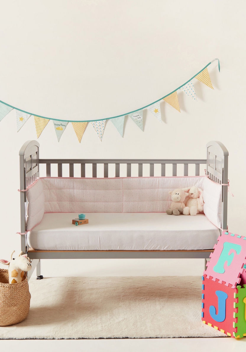 Juniors Star Print Cot Bumper - 390x30 cms-Baby Bedding-image-0