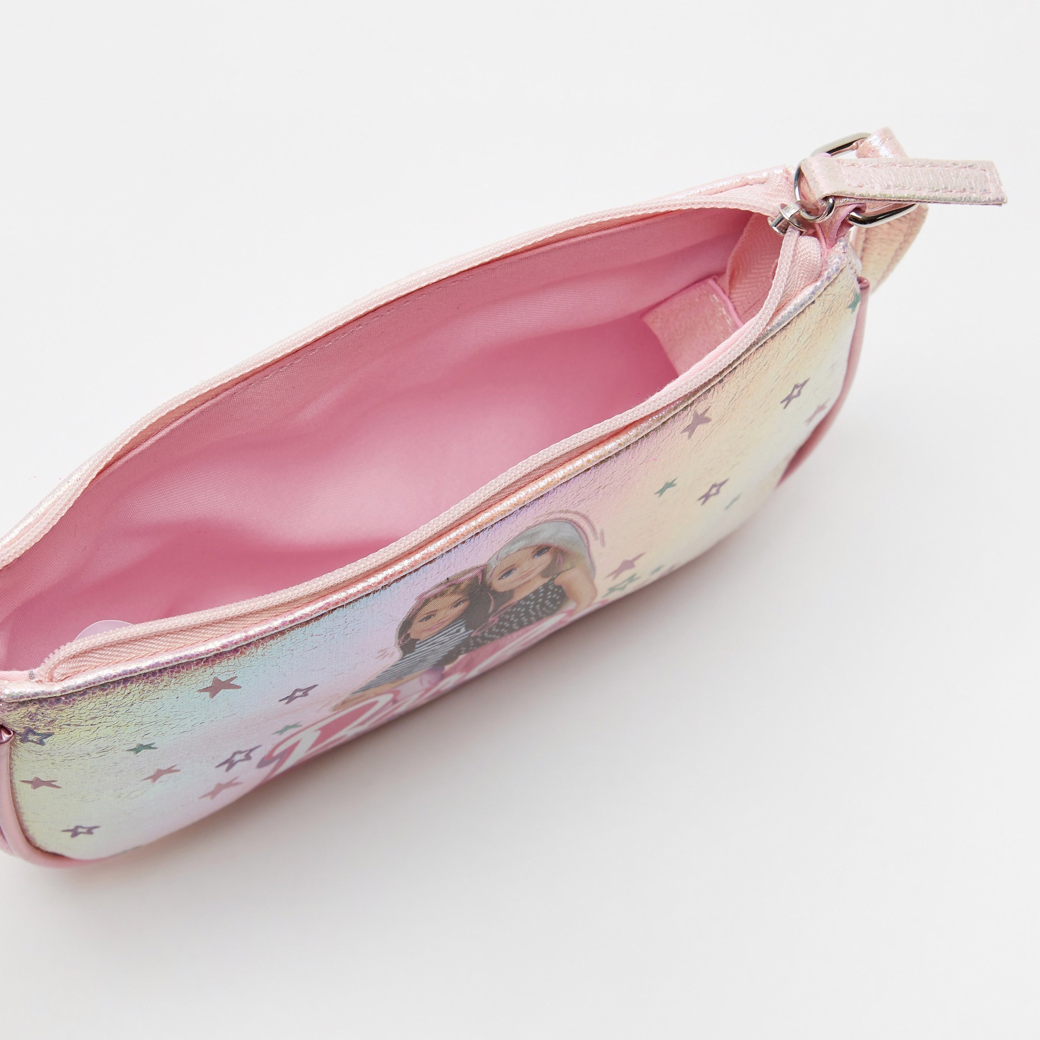 شنطة كروس بودي بطبعات باربي وحزام قابل للتعديل وسحاب إغلاق-girls-accessories-bags-image-5