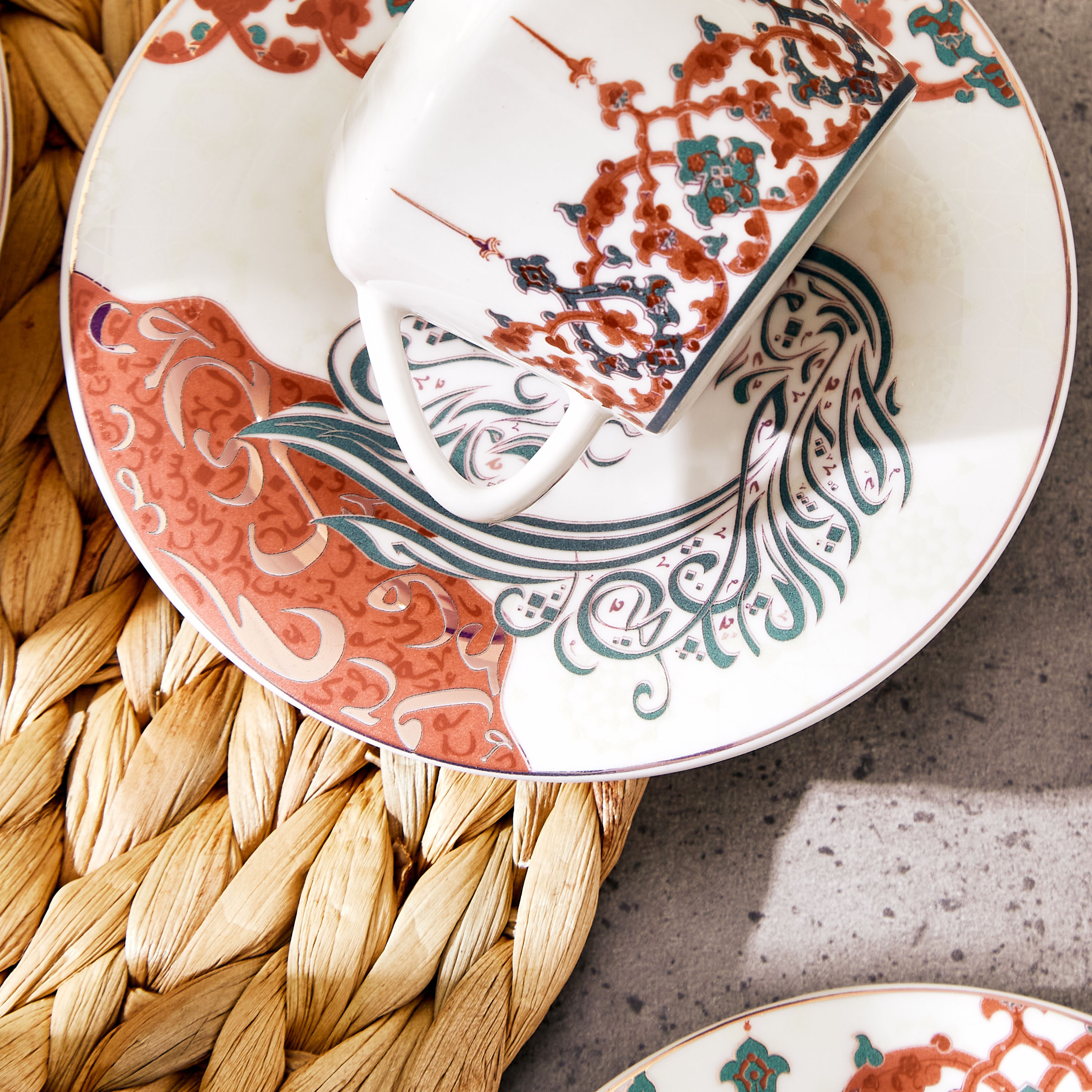 Horse Printed 12-Piece Cup and Saucer Set-household-dining-teaandcoffee-teaandcoffeesets-image-4