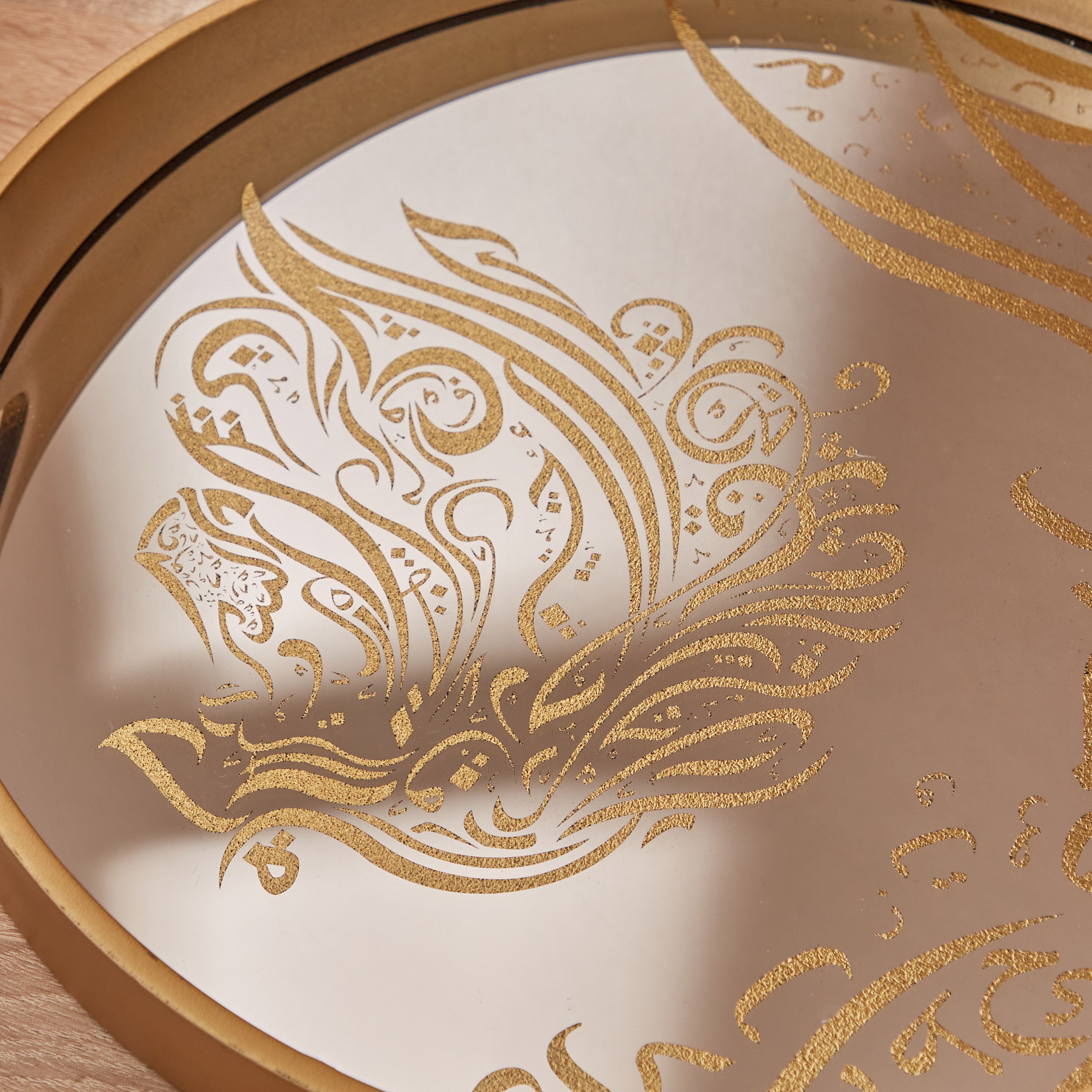 Grandeur Arabic Calligraphy Print Boat Shaped Decorative Tray - 37 cms-household-dining-serveware-servingtrays-image-2