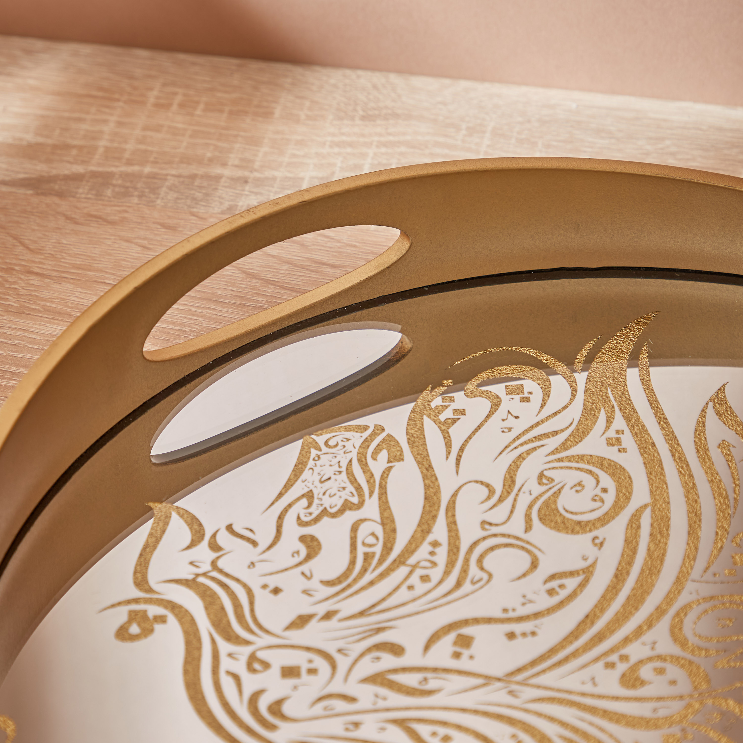Grandeur Arabic Calligraphy Print Boat Shaped Decorative Tray - 37 cms-household-dining-serveware-servingtrays-image-3
