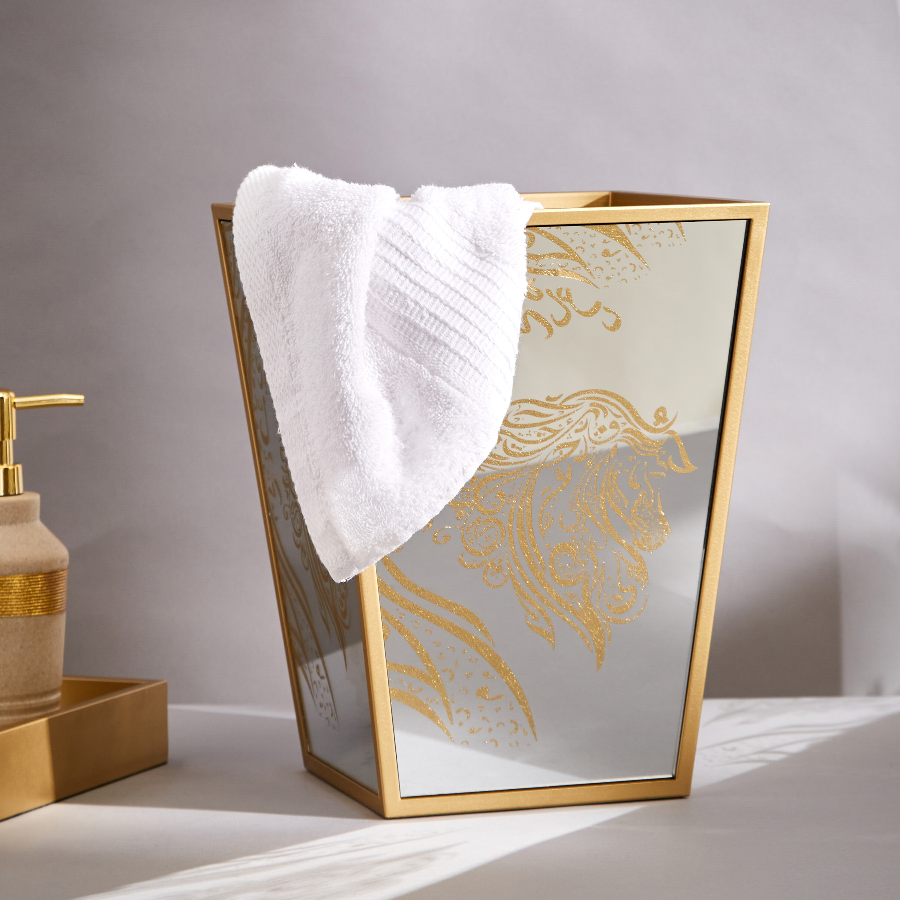 Grandeur Printed Waste Bin - 23x23x30 cms-household-bathandlaundry-wastebinsandaccessories-image-1