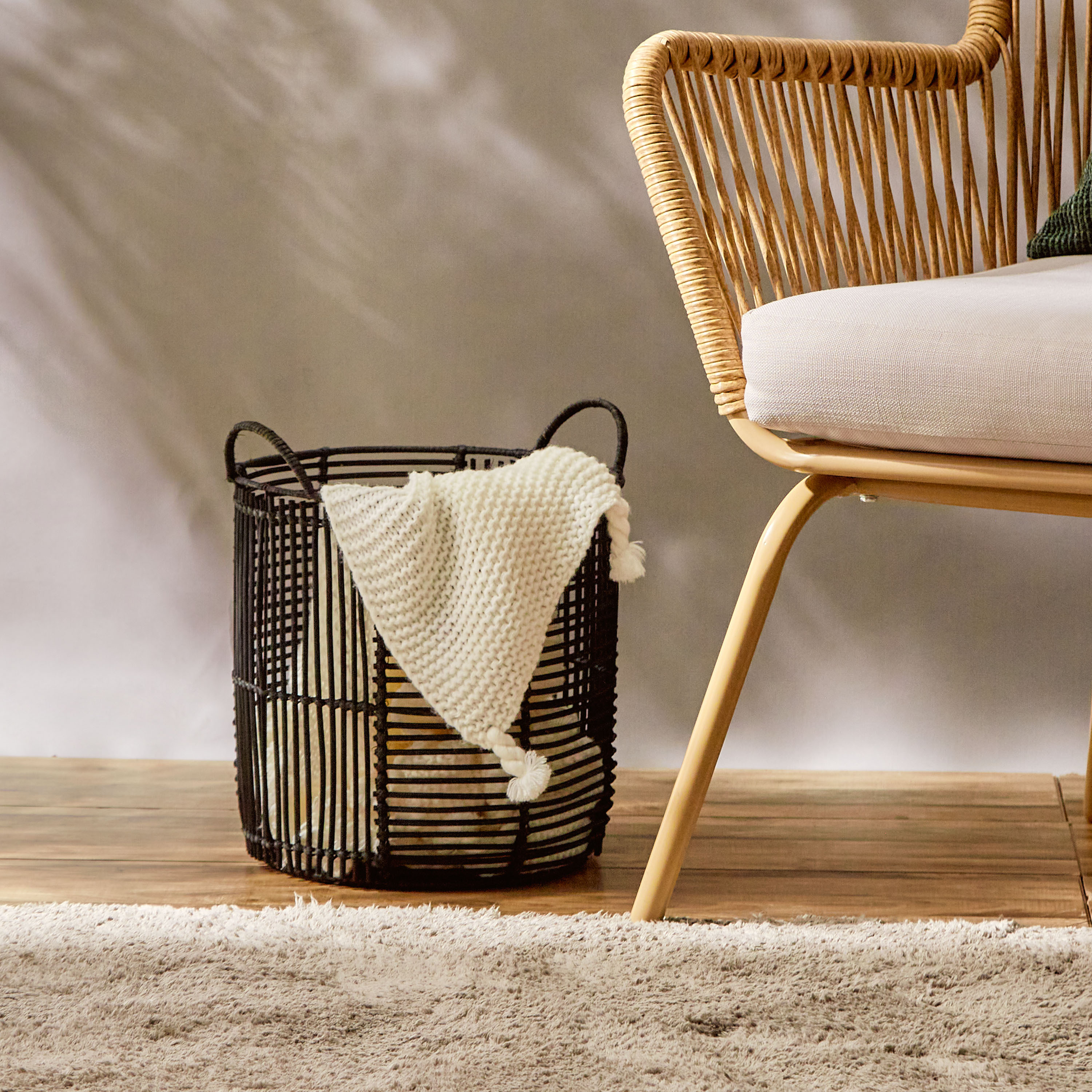 Shop Tropical Boho Rattan Storage Basket 28x28x33 cms Online