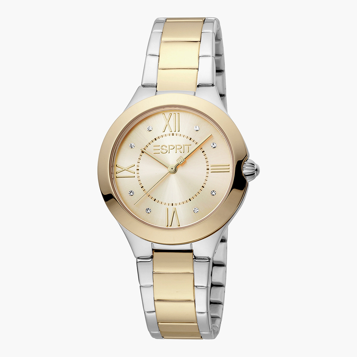 Esprit Women s Silver Gold Analog Stainless Steel Strap Watch ES1L264M0065